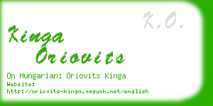 kinga oriovits business card